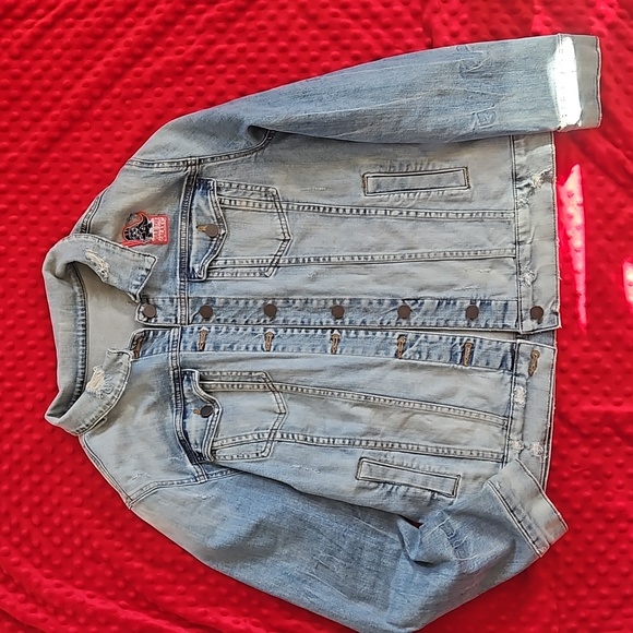Star Wars Kylo Ren Jean Jacket KUT From the Cloth Upcycled - Picture 2 of 13